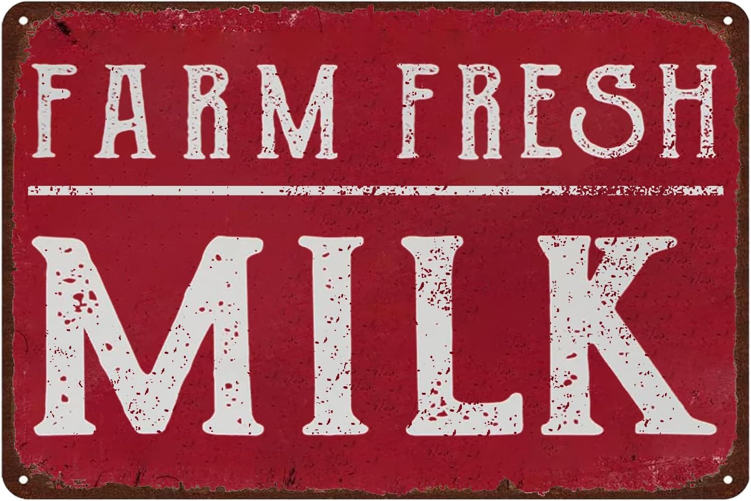 Anceky Tin Sign Vintage Farm Fresh Milk Metal Signs, Rustic Plaque Farmhouse Wall Art Home Cafe Bar Man Cave Decoration 8x12 Inch