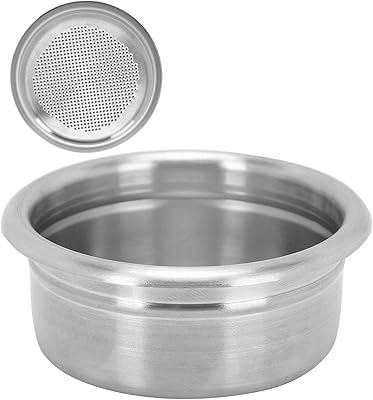 58mm Coffee Stainless Filter Basket, Double Cup Single Wall, Espresso Non Pressure Accessories for Commercial Household Making Fine Coffee