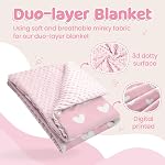 Owl Couverture enfant - Soft Kids lancer des couvertures Minky avec dos pointillé pour les filles - Couverture de crèche pour enfants 30x40 pour fille