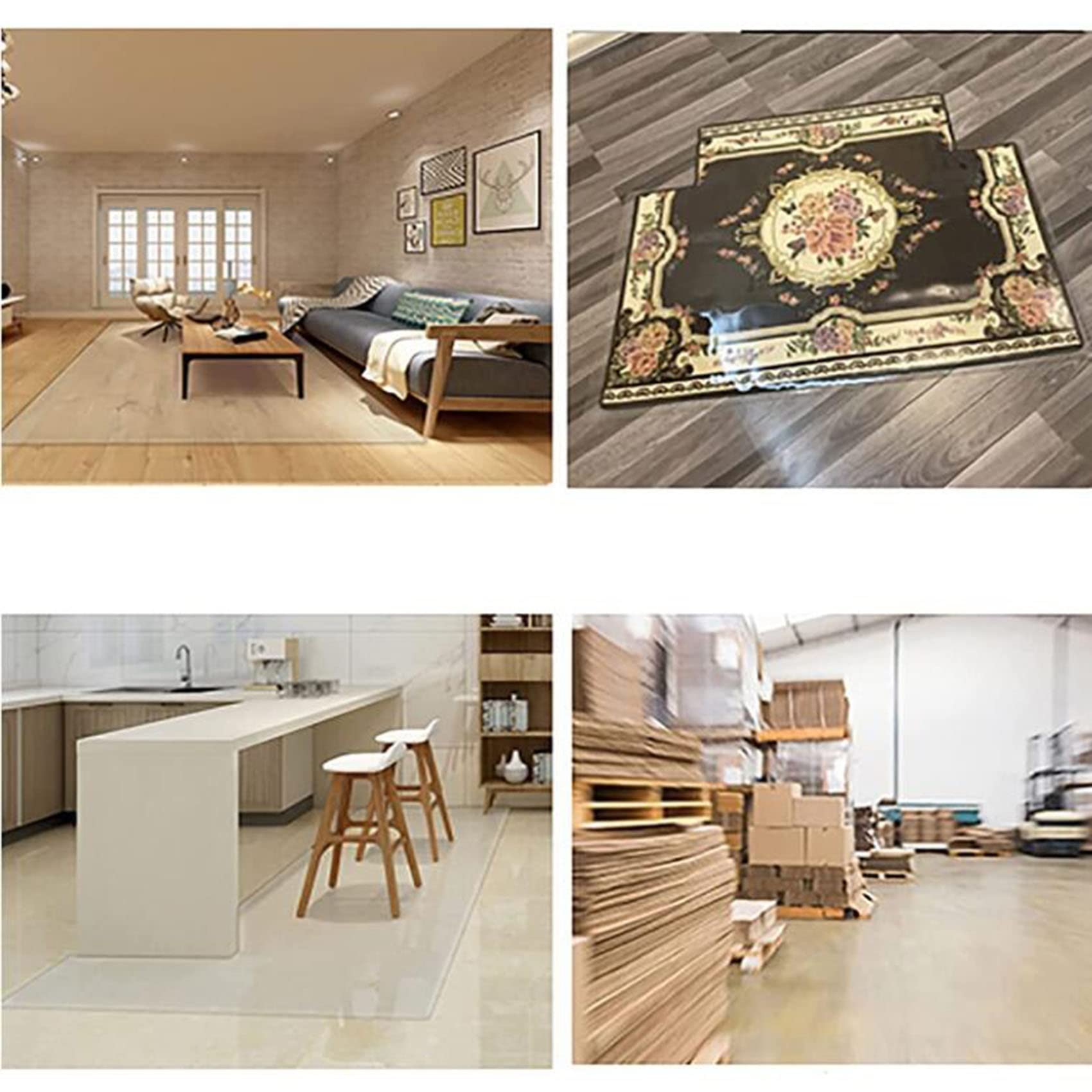Tapis de protection transparent robuste en vinyle imperméable pour tables et sols, anti-oxydation, multi-usage et polyvalent