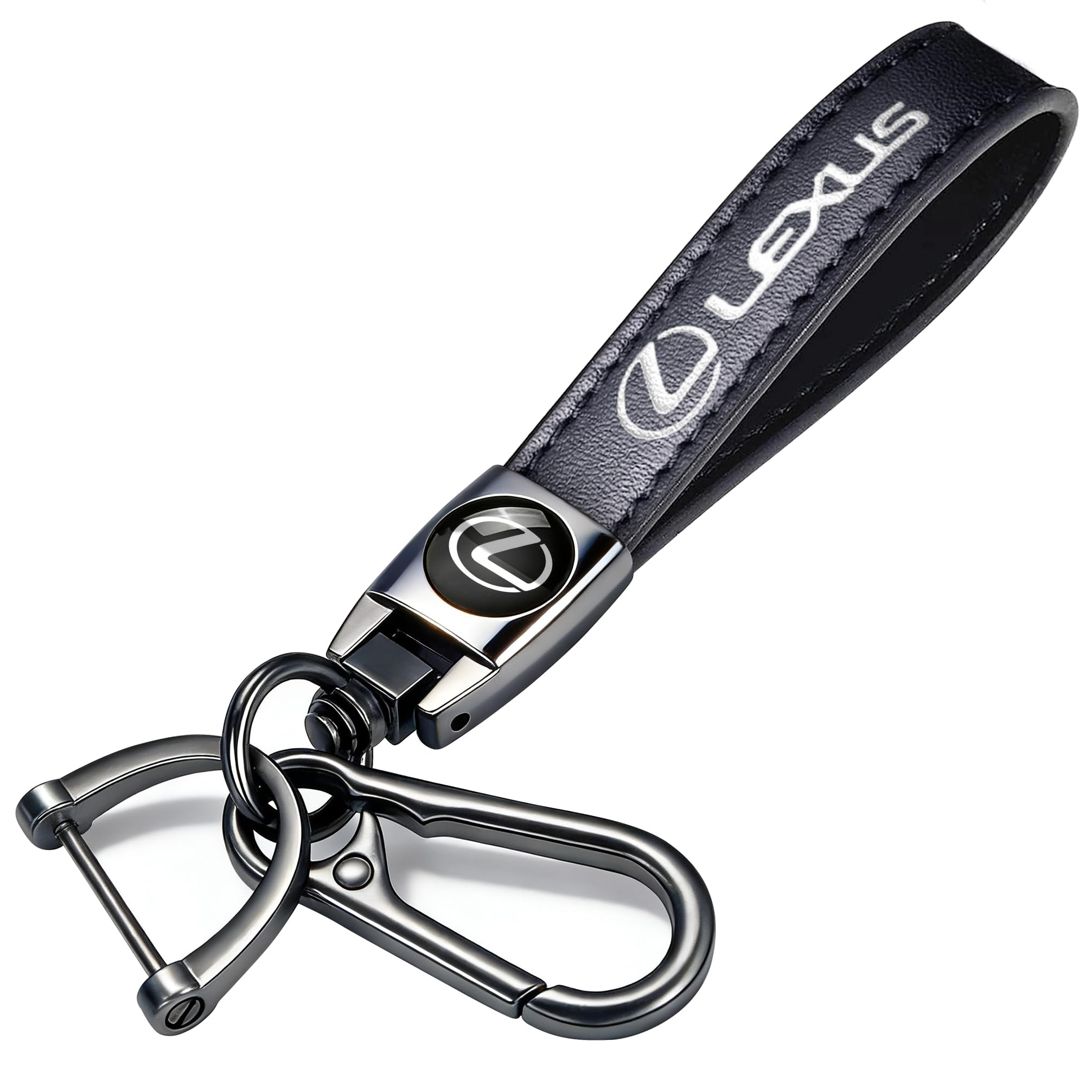 HYPER BUYZ Leather Car Key Chain for Lexus ES350 GS350 GS300h GS450h is300 es350 ls460 rx350 NX300h Series Keyring Keychain Accessories Family Present(Black)