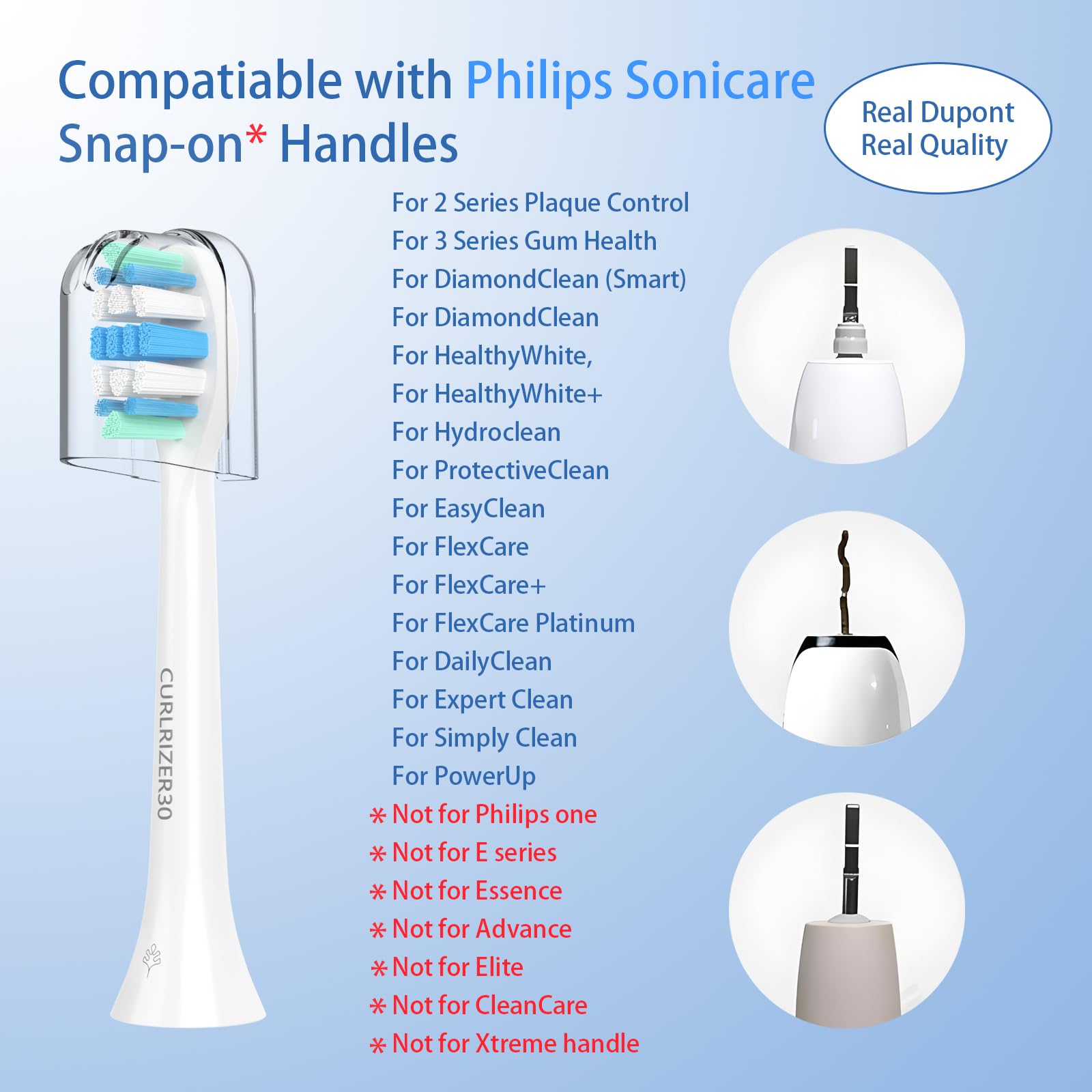 Cabezales de repuesto para cepillos de dientes Philips Sonicare, cabezal de cepillo de repuesto eléctrico compatible con cepillos de dientes eléctricos Phillips Sonicare, 12 unidades