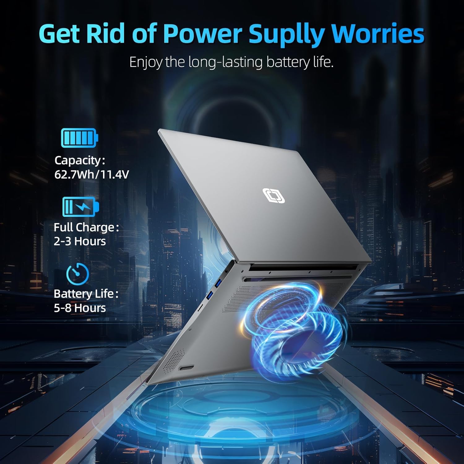 jumper Computer portatile 15,6 Pollici FHD IPS Display 12th i5-12450H (fino a 4,4 GHz), 16 GB DDR4 512 GB NVME SSD Gaming PC Portatile, Quattro altoparlanti stereo, USB 3.2 x 3/BT5.1/62.7Wh Batteria