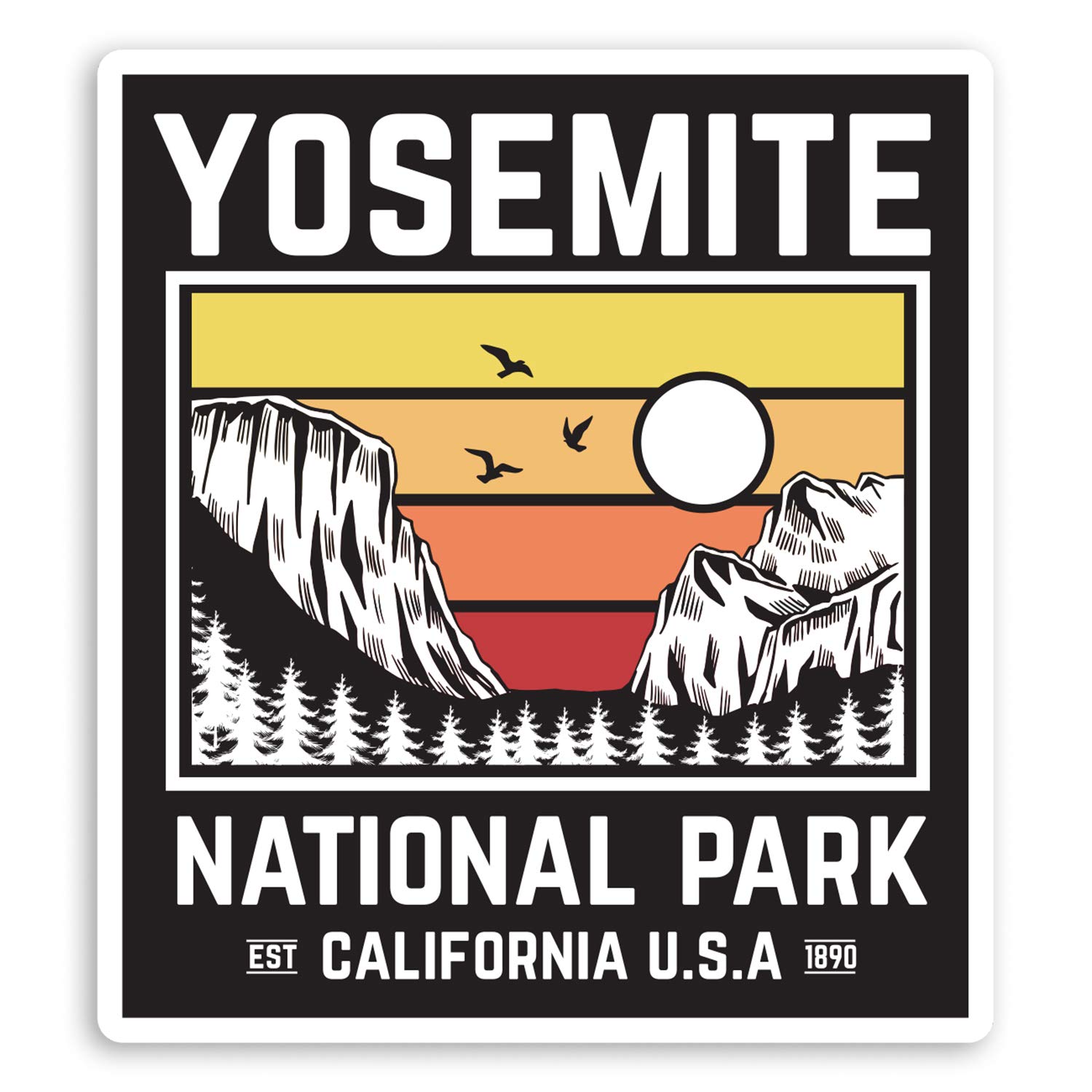 Destination Vinyl Ltd Multi 2 X 10Cm Yosemite Usa Vinyl Stickers - America Travel Luggage Sticker #30204 (10Cm Tall)