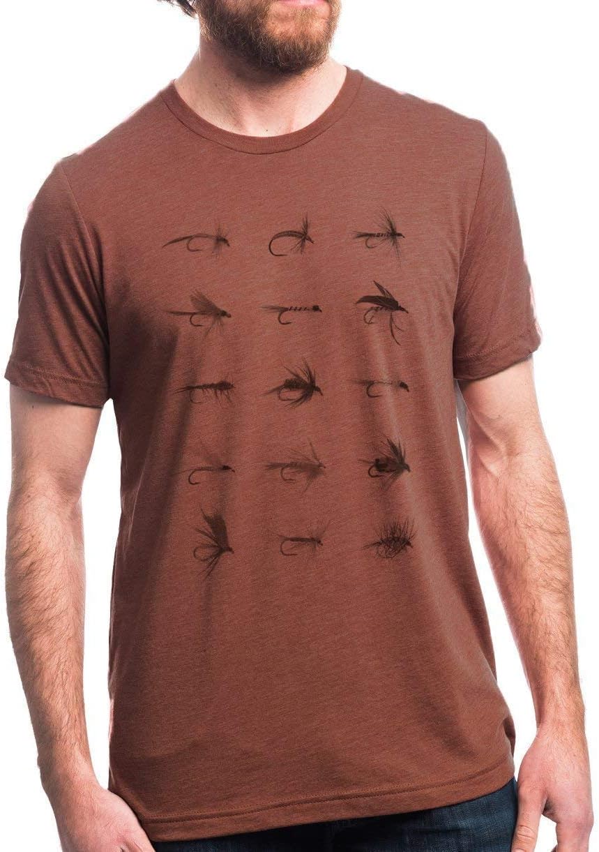 Graphic Tees By Black Lantern – Screen Printed Cotton Poly Blend Short Sleeve Shirt, Fly Fishing Lure Design (Sizes S-XXL)