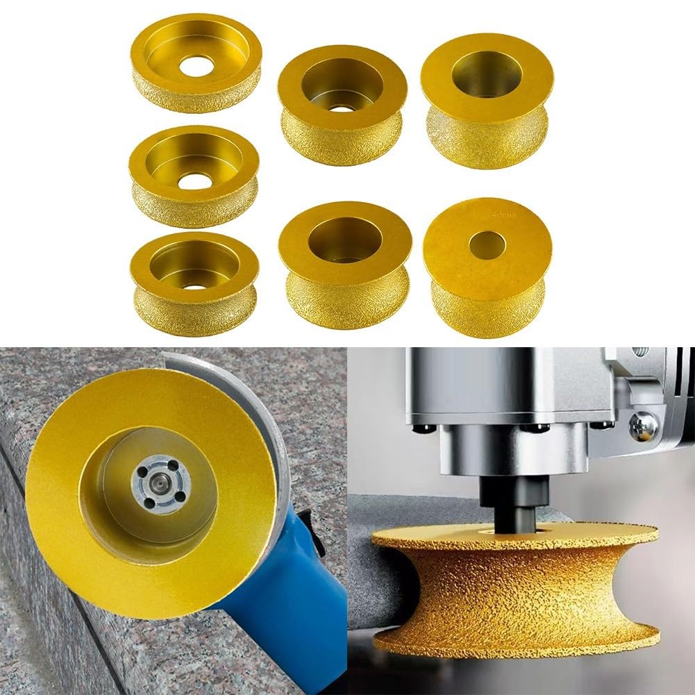 Mola a testa tonda brasata sottovuoto 74 x 20 mm per l'uso su superfici dure in pietra e vetro in lavori di costruzione (15 mm)