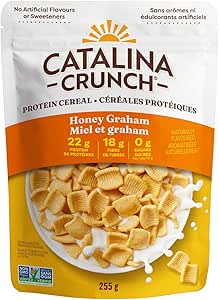 Catalina Crunch Honey Graham Cereal, Keto-Friendly, High Fibre, High Protein, Zero Sugar, 255g