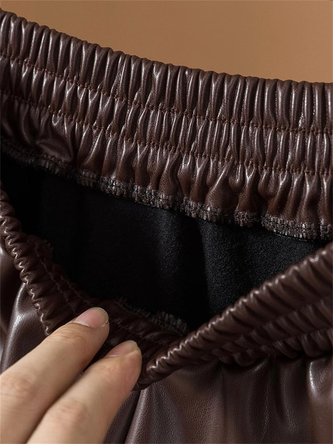 Alloaone Faldas De Cuero Sintético para Mujer, Faldas Midi Plisadas De Una Línea, Faldas Informales Holgadas