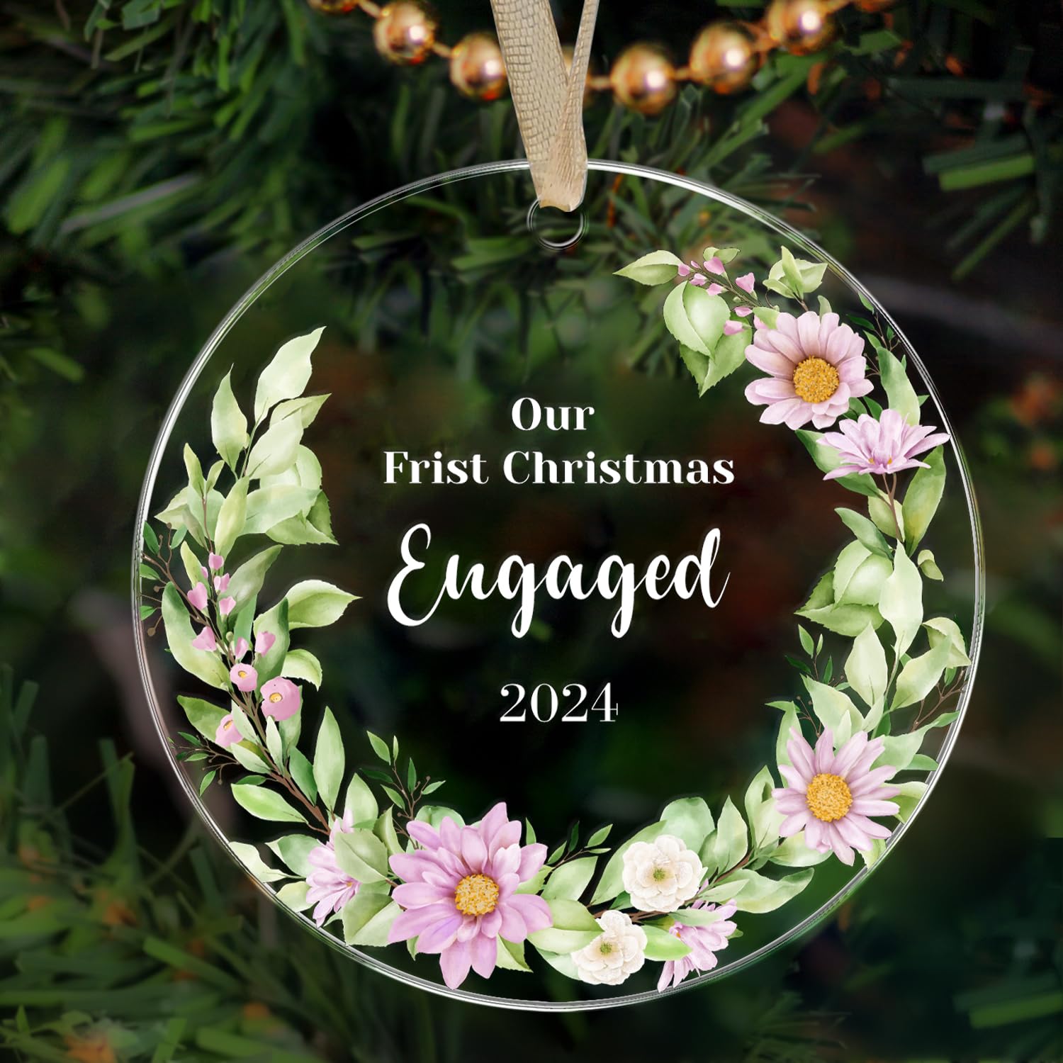 first christmas engaged ornament 2024, engagement gifts for couples, engagement gifts for women, wedding gifts for couples unique 2024, engaged christmas, christmas ornament