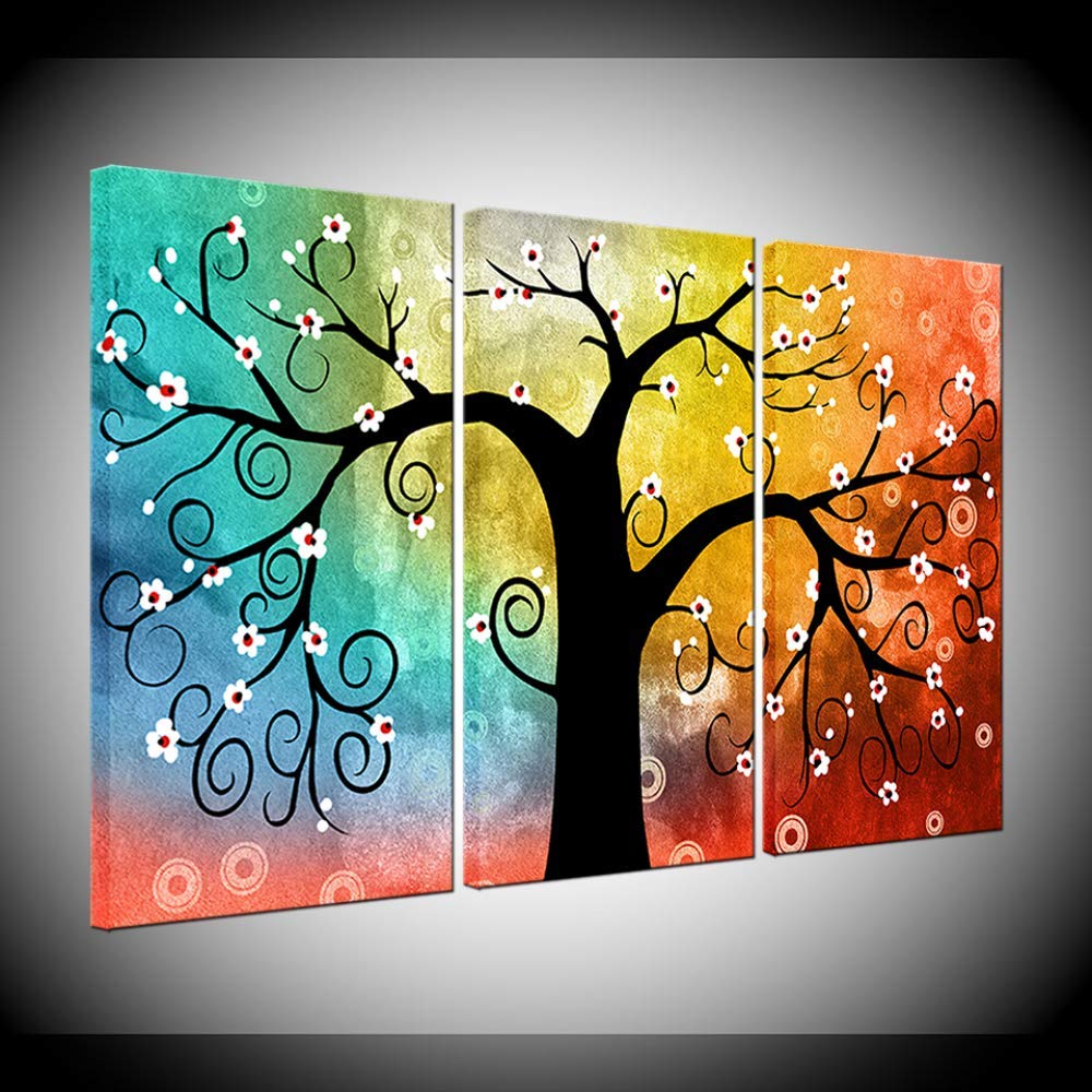 Peinture modulaire grand arbre abstrait sur toile haut de gamme