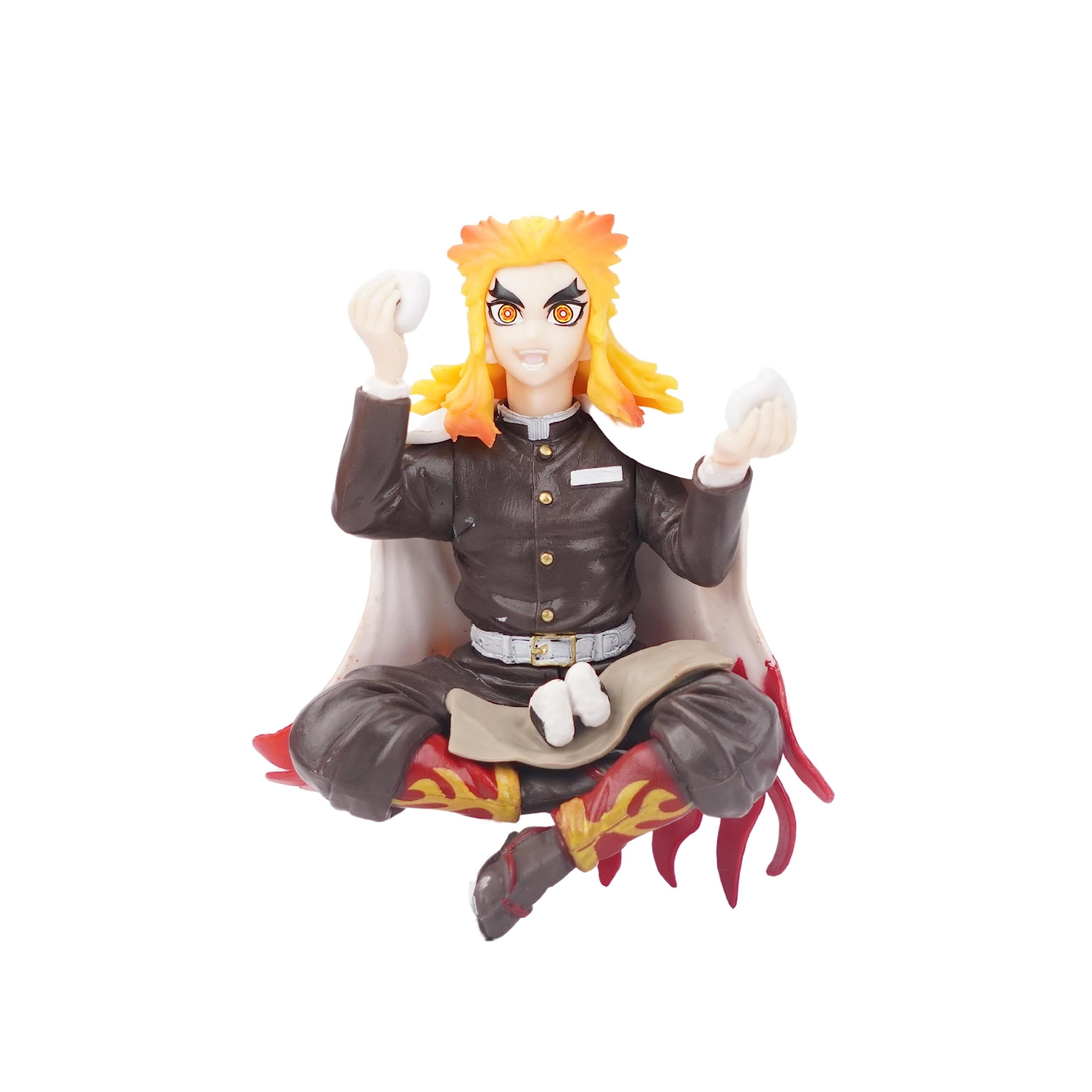 Anime: Demon Slayer Kyojuro Rengoku Action Figure|Polyvinyl Chloride Lightweight Attractive Durable Toy Figures For Home Decors Office Desk And Study Table,Multicolor,15 X 10 cm