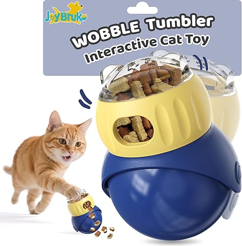 Rompecabezas interactivo para gatos  para gatos de interior, vaso tambaleante, dispensador de alimentos, divertido rodamiento deslizante, control de