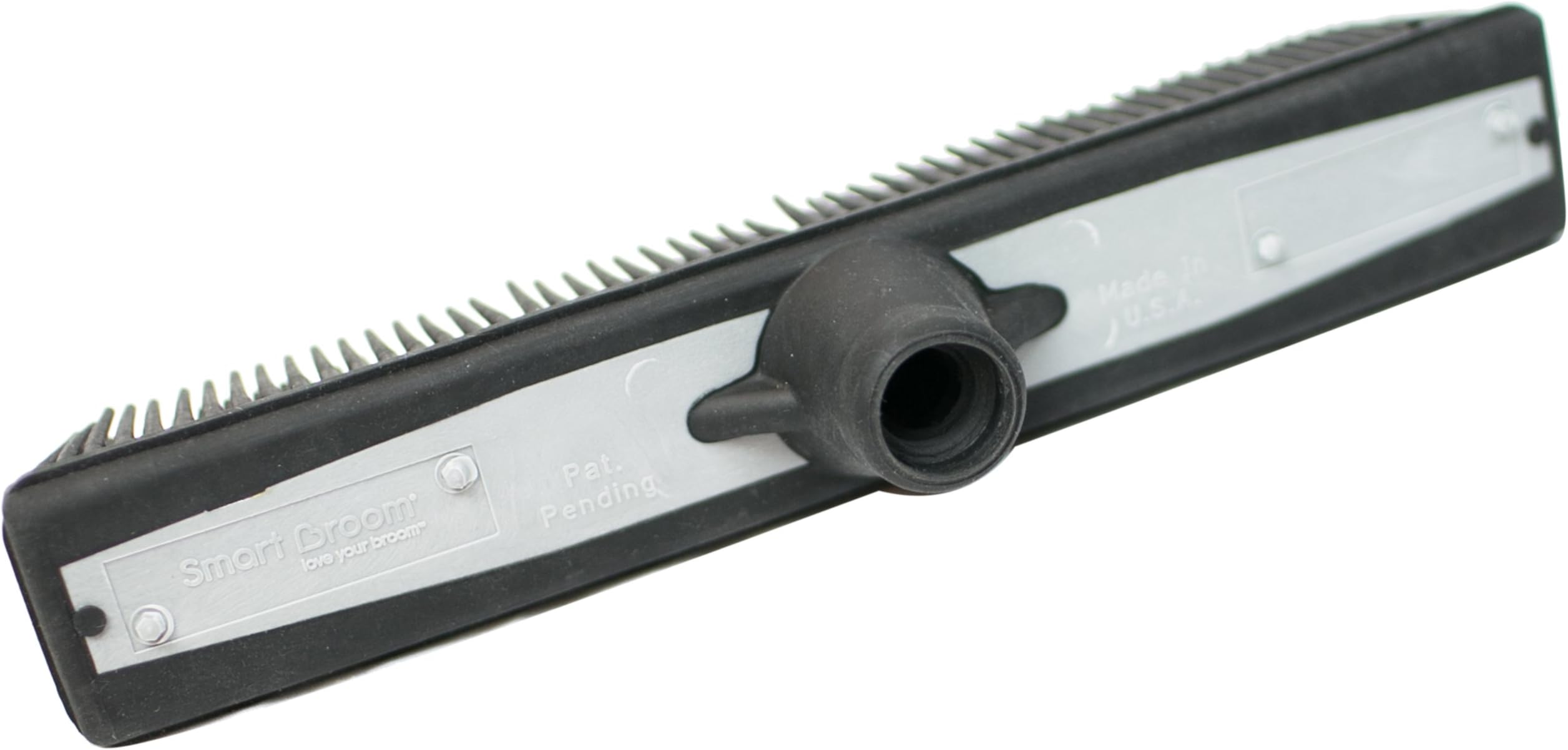 Smart Broom YT-11BS 11" Upright Salon Style Broom Head in Silver/Black