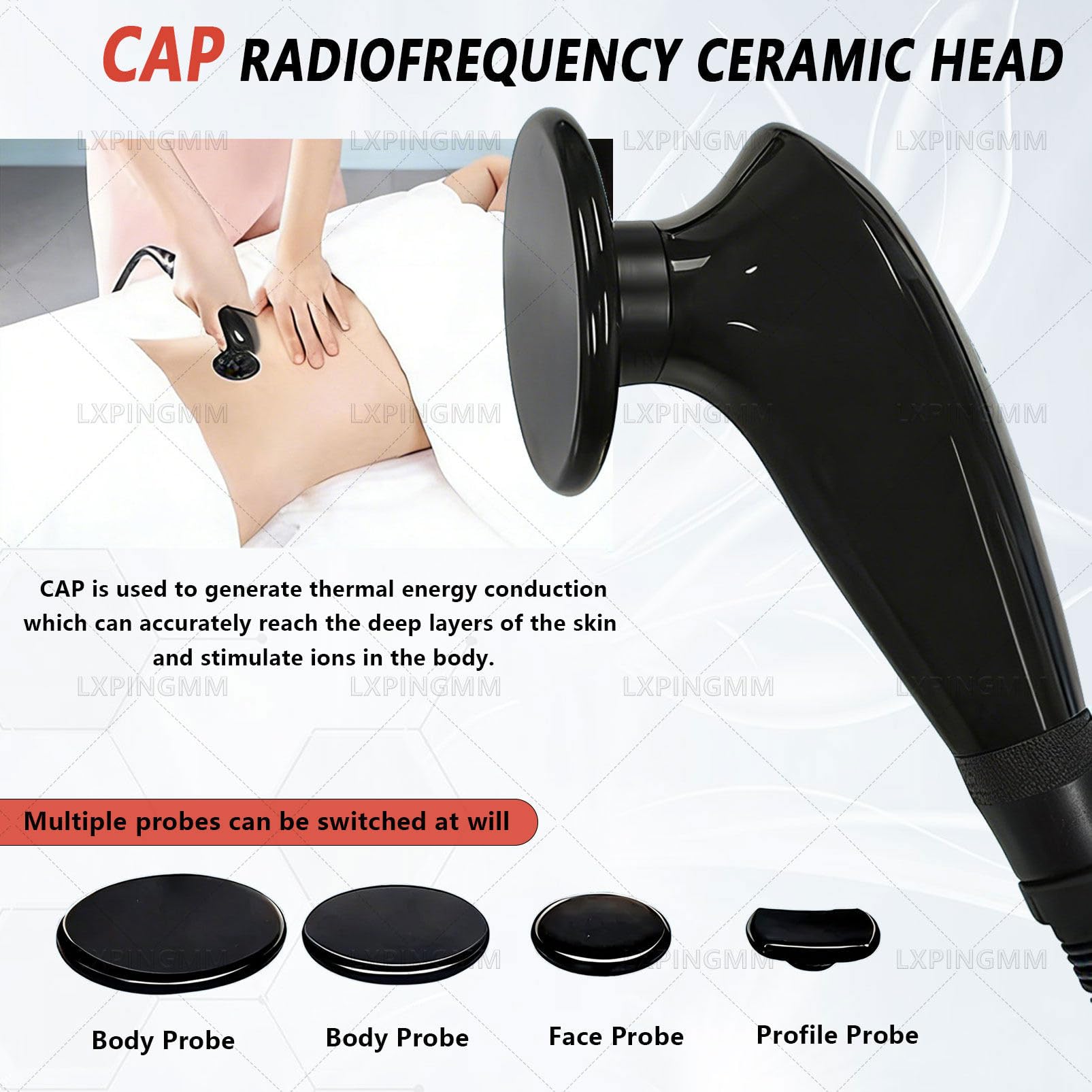 Terapia Tecar Portatile a 448 KHz,Terapia Tecar RES/cap 448K,apparecchiatura estetica per la Perdita di Peso utilizzata per Il rassodamento della Pelle nei Centri estetici