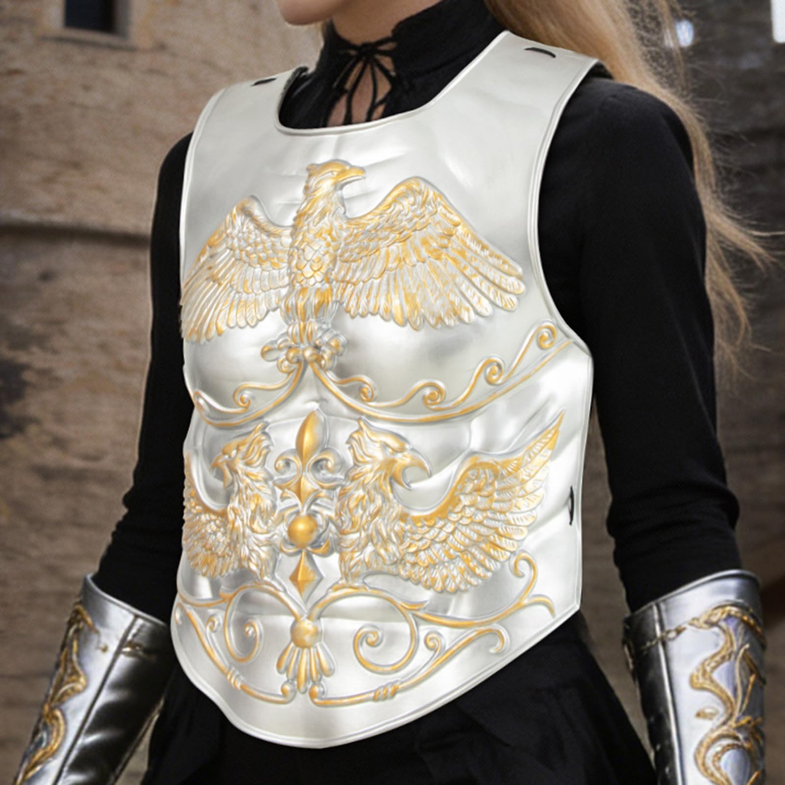 Armure de soldat médiévale réaliste pratique pour fête à thème - Armures de poitrine pour amateurs de cosplay - Costume de défense