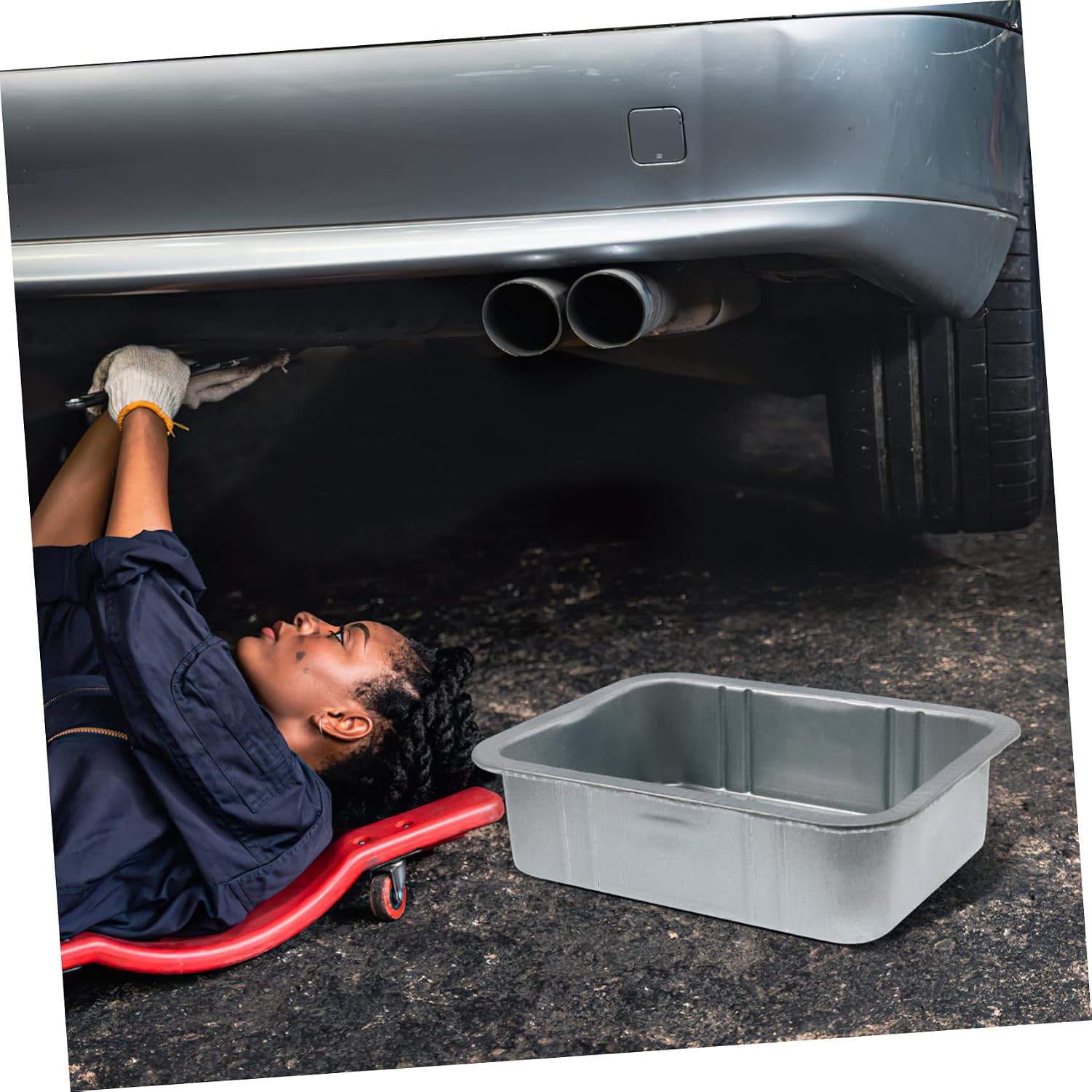 Thickened Oil Basin 5l Steel Oil Drain Pan Engine Collector Drip Tray Car Repair Tool