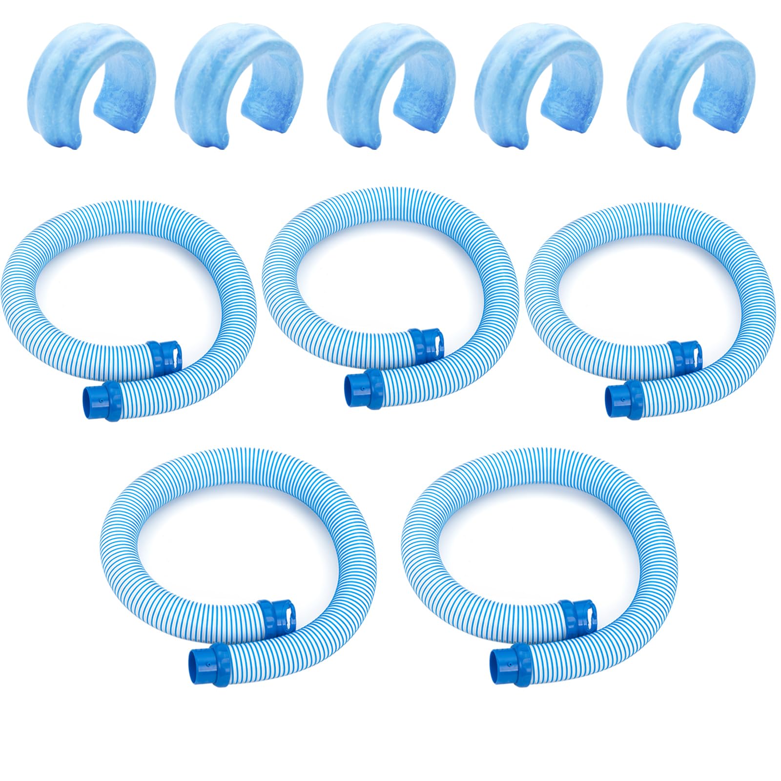 Photo 1 of 5 Pack, R0527700 Pool Cleaning Vacuum Hose, Fast Twist Lock Hose Replacement Parts, 39 Inch, Blue and White Single Section Small Hose. Fit for Zodiac Baracuda MX6,MX8,X7,T3,T5 Swimming Pool Cleaner 5pcks