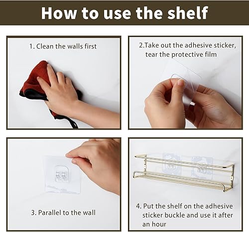 Miniatura 5 de Paquete de 2 estantes de especias autoadhesivos para nevera, refrigerador, refrigerador, organizador de especias de metal para ahorrar espacio,