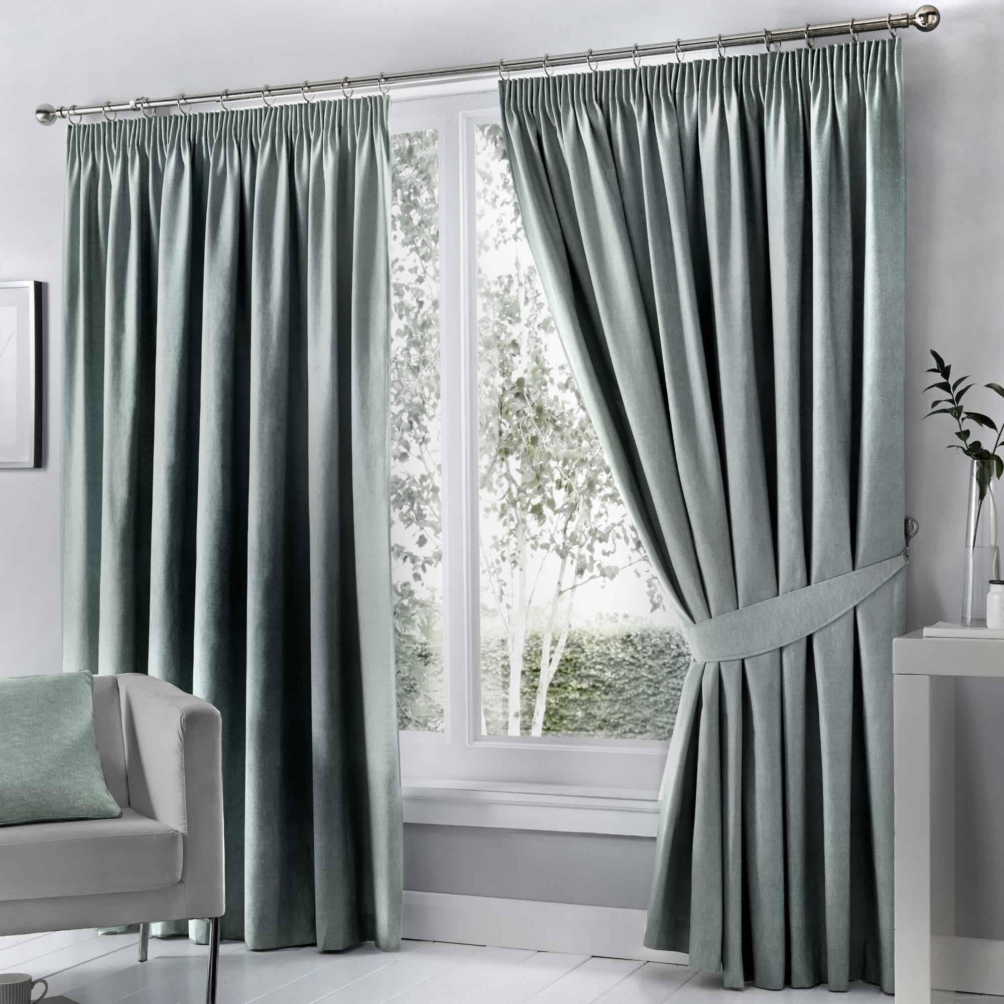 Fusion  Dijon Blackout Thermally Insulated Curtains - Duck Egg - 117x137cm
