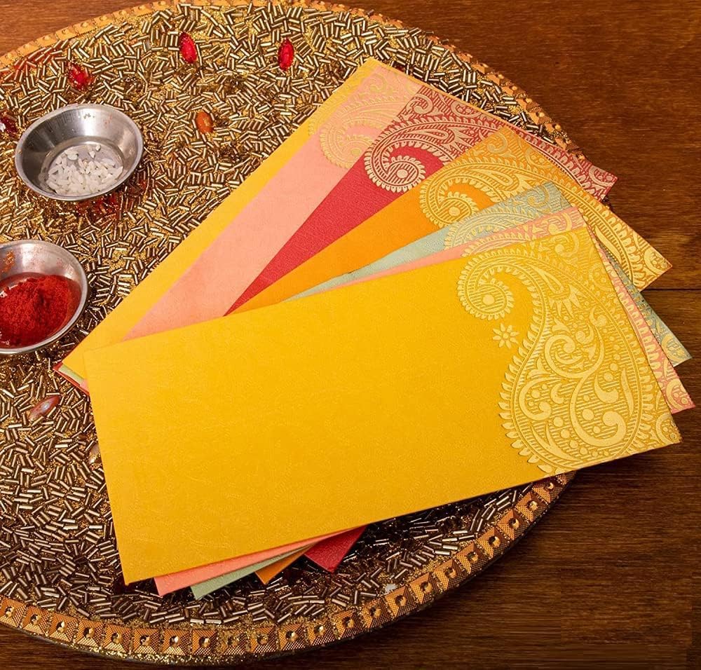 S,S Store Shagun Gift Envelope (Pack of 25) Assorted Color Designs Money Holder Card Fancy Packet for Christmas Diwali Easter Birthday Wedding Anniversary Designer Invitation Envelopes
