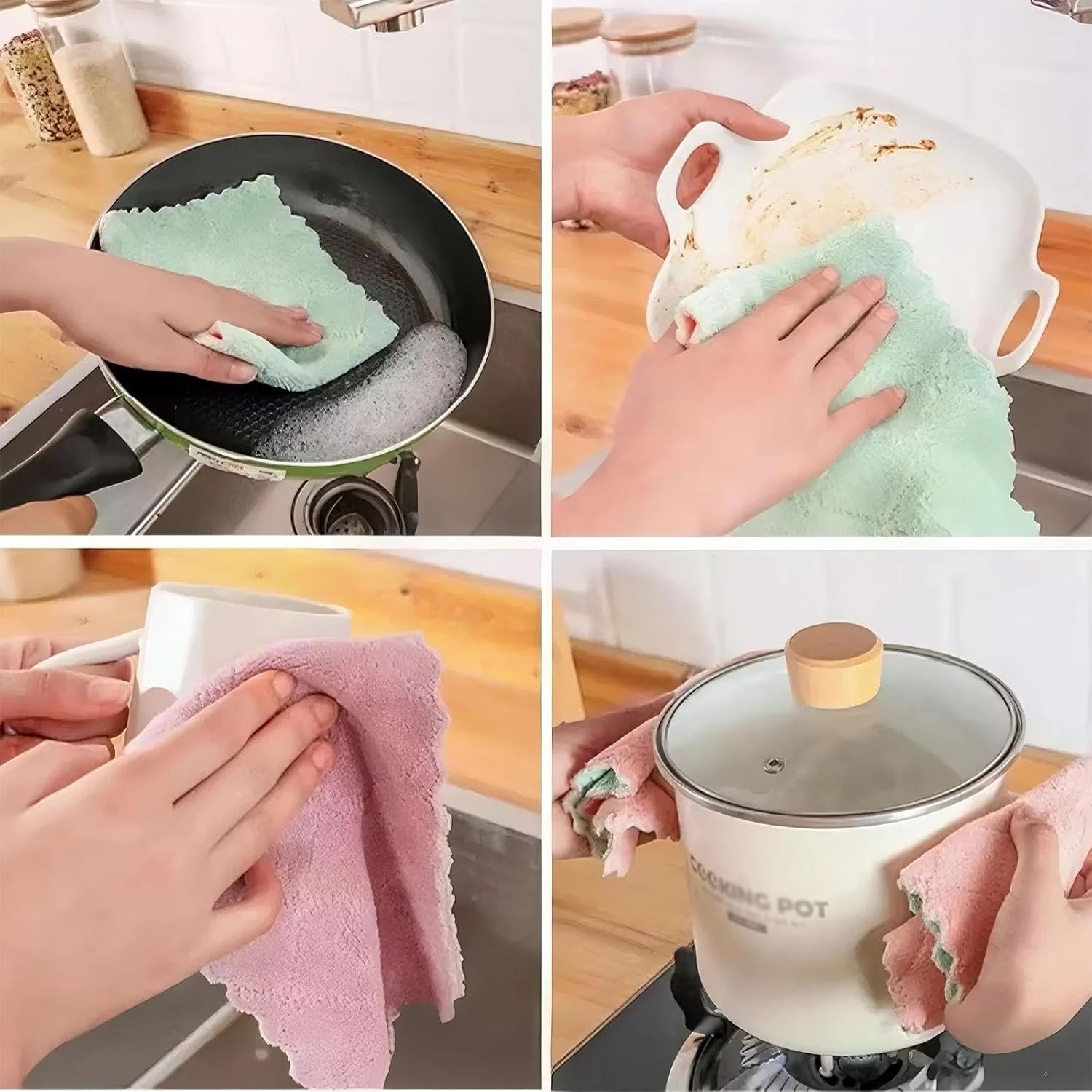 Reble Microfiber Kitchen Cleaning Cloths – Super Absorbent,