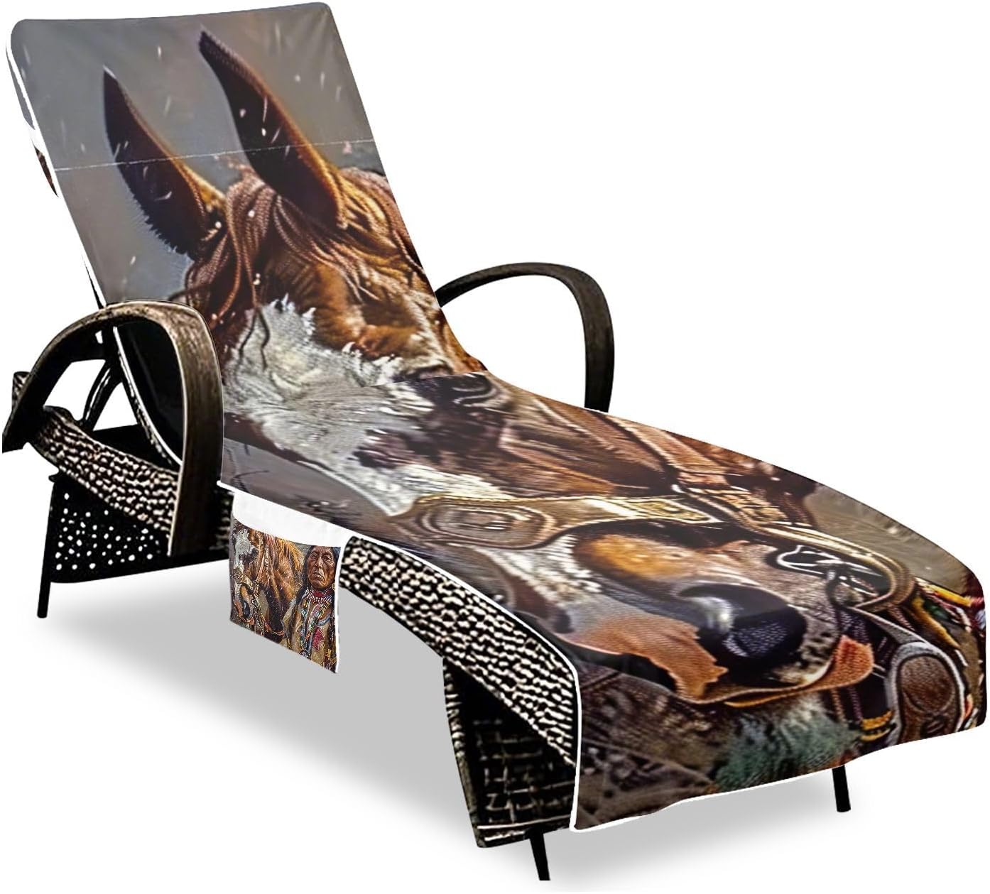 FRMG Native American Indian Patio Chaise Lounge Covers Beach Chair Cover Beach Chair towel lounge chair towel cover 2014084a