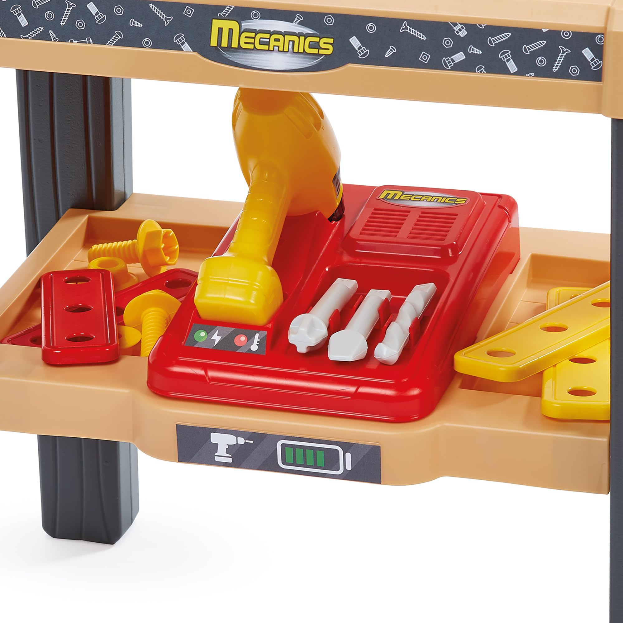 Ecoiffier Toys - 2429 - Duży stół warsztatowy z akcesoriami dla majsterkowiczów takich jak Les Grands - 29 elementów - Mecanics - Imitacja gry - Zestaw DIY - Od 18 miesięcy - Wyprodukowano we Francji