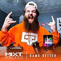 Vista 2 de MIXT Energy Botella agitadora, botella agitadora de 16 onzas, sin BPA y tecnología de mezcla de tapa (16 oz, negro)