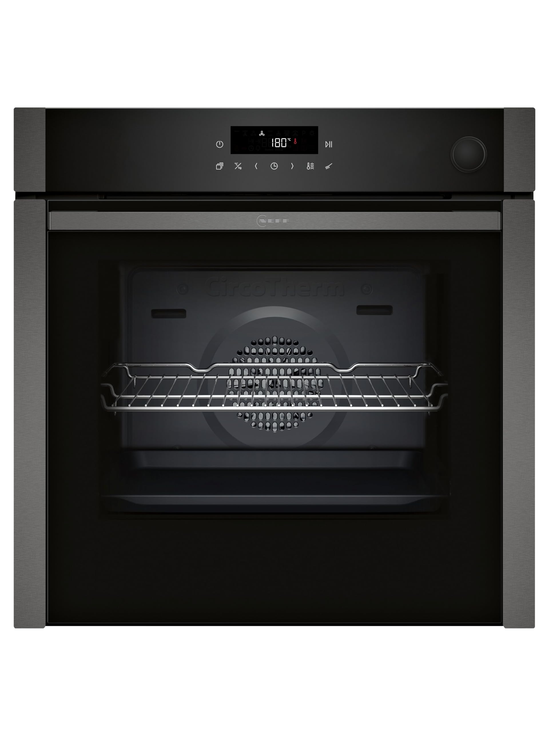 NEFF B6AVJ7AG3, N 50, Einbau-Backofen mit Dampfunterstützung, 60 x 60 cm, Made in Germany, Pyrolyse & Easy Clean Selbstreinigung, Air Fry samt Blech, Versenkbare Tür, Backautomatik