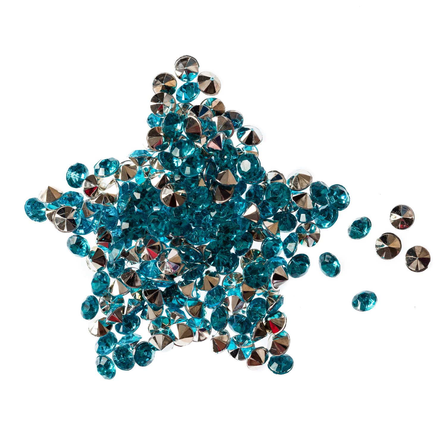 Trimming Shop Silver with Turquoise Blue 10000pcs Table Scatters Clear Acrylic Rhinestone Diamonds Table Confetti for Table Centerpiece Birthday Party Table Decoration Vase Filler, 4.5mm — image 1