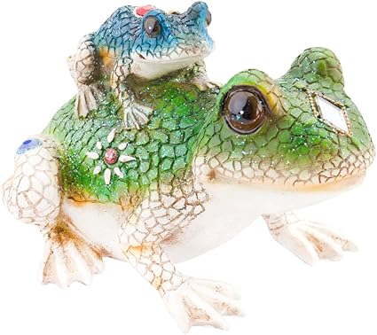 Grenouille Avec Bebe Sur Le Dos En Polyresine Figurine Amazon Fr Cuisine Et Maison