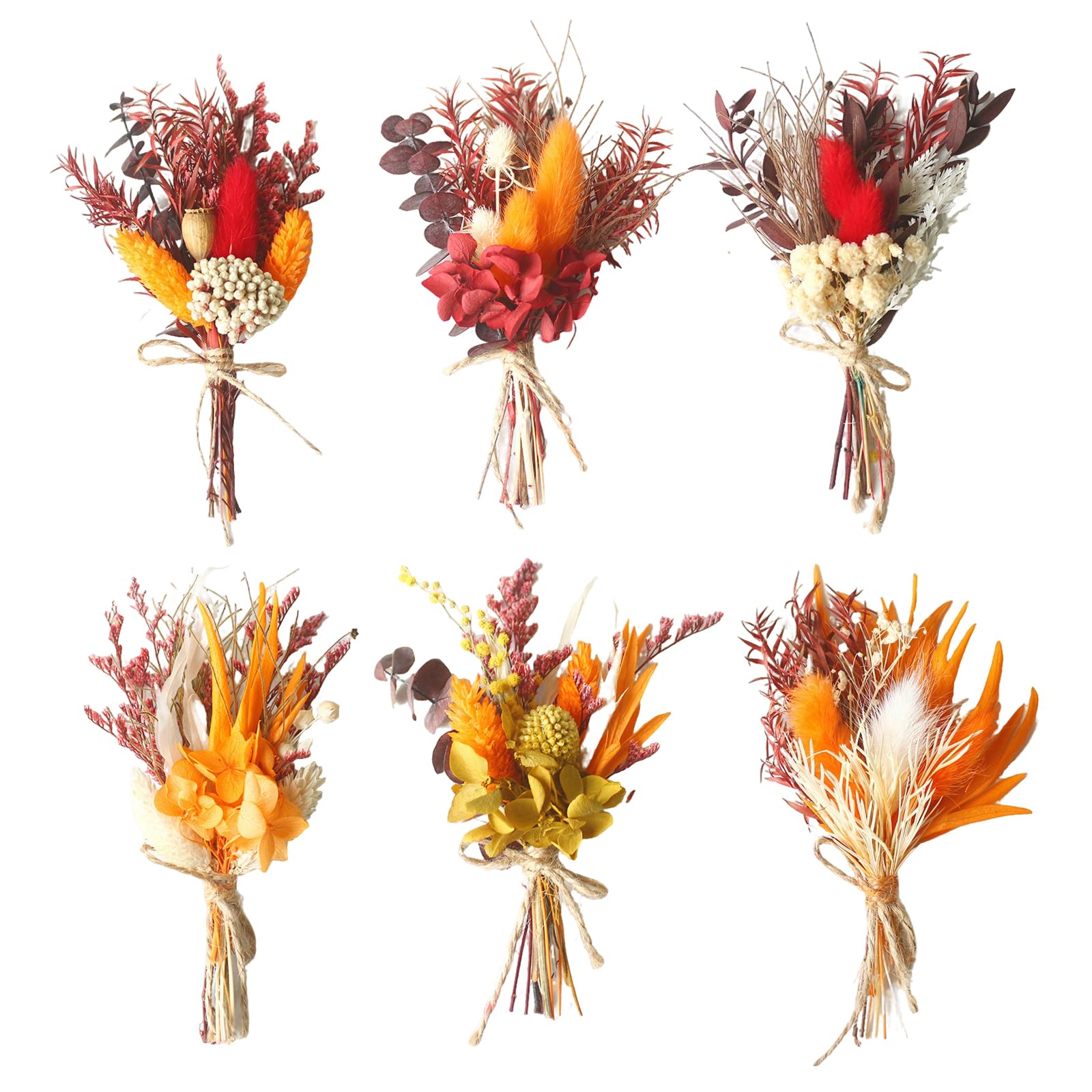 mini bouquets fleurs séchées lot de 6