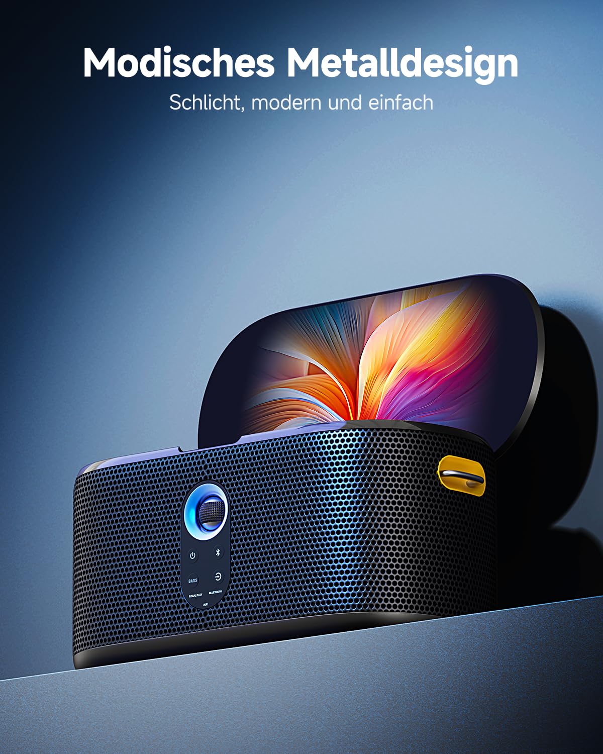 Ikarao Karaoke-Maschine mit integriertem Bildschirmdisplay, Bluetooth, kabellosen Mikrofonen & Partylicht - Perfekt für Kinder, Erwachsene & Outdoor-Aktivitäten（Shell S1）