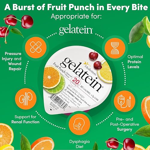 Miniatura 6 de Ponche de frutas de gelateína 0.71 oz de proteína. Sin azúcar. Ideal para dietas líquidas claras, dificultades para tragar, bariátrica, diálisis y