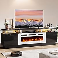 Vista 15 de Soporte de TV de 70 pulgadas para sala de estar, centro de entretenimiento moderno y consola multimedia, se adapta a televisores de hasta 80