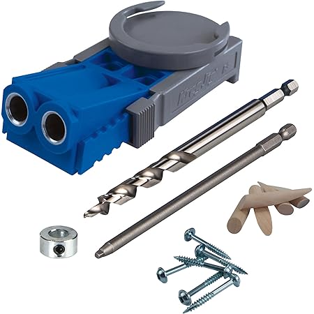 Kreg R3 Jr. Pocket-Hole Jig System - Portable Kreg Pocket-Hole Jig - Easy Clamping & Adjusting - Includes Positioning Sliders - For Materials 1/2" to 1 1/2" Thick