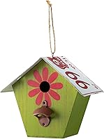 Vista 1 de Glitzhome 10.75 ''H colgante Birdhouse madera lavada verde placa jardín pájaro casa para exteriores