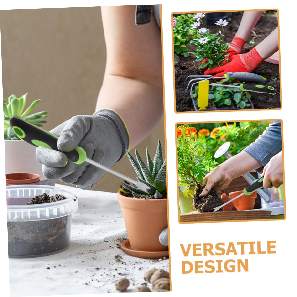 VILLCASE 3 Herramientas Para Desherbar Desherbador Manual Herramienta De Jardinería Cultivador Extractor De Acero Inoxidable