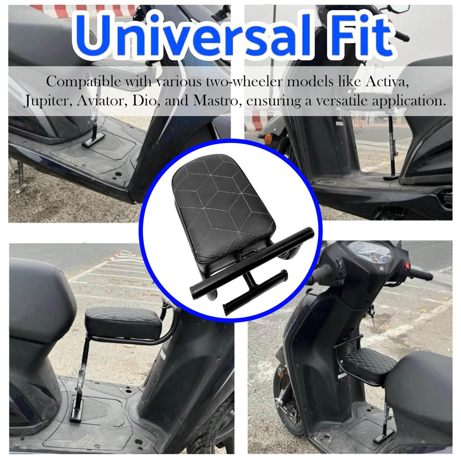 Auto Pearl Baby Seat Folding Stylish Stitching Designs Child Seat Compatible with iQube Electric - Image 5 thumbnail
