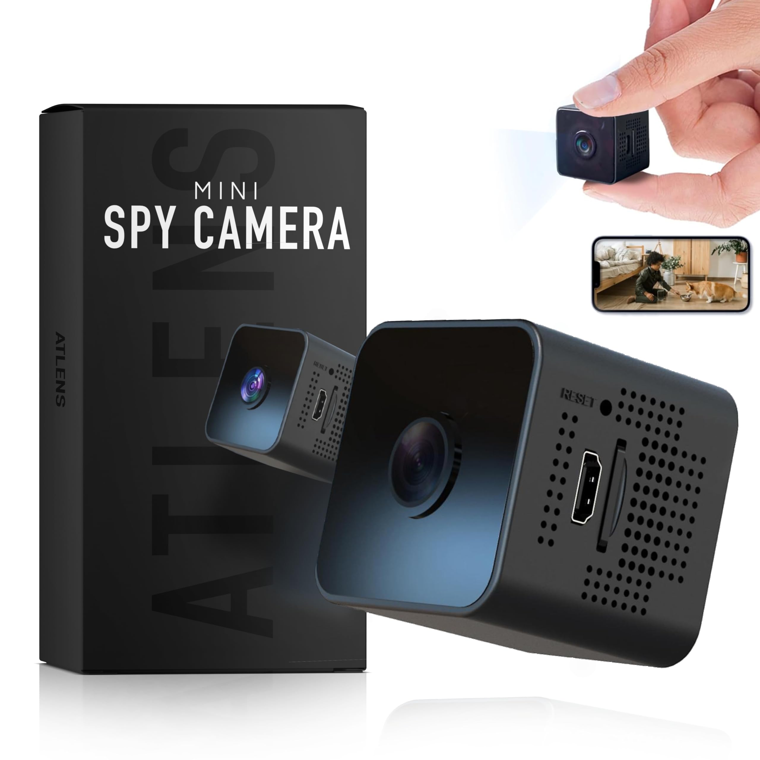 Spy Camera Mini Wi-Fi Hidden Audio & Video - Full HD 1080P Hidden WiFi Connection Toy | Smartphone App | Baby Monitor | With Stand | Portable Camera with Mobile App Control