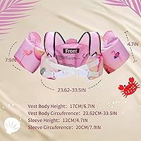 Vista 5 de Elejolie - Chaleco de natación para bebés para aprender a nadar, chaqueta de ayuda de natación para bebés de 2, 3, 4, 5 y 6 años, alas de agua