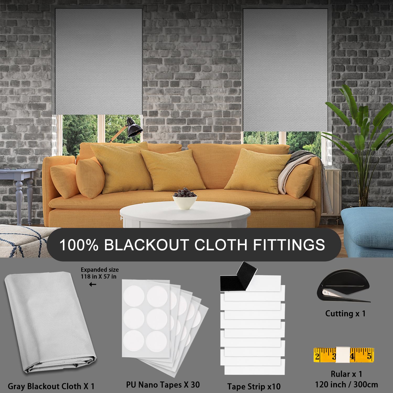Versatile Portable Roller Blind-Stick On Blackout Curtains for Windows,Temporary Curtains - Image 4