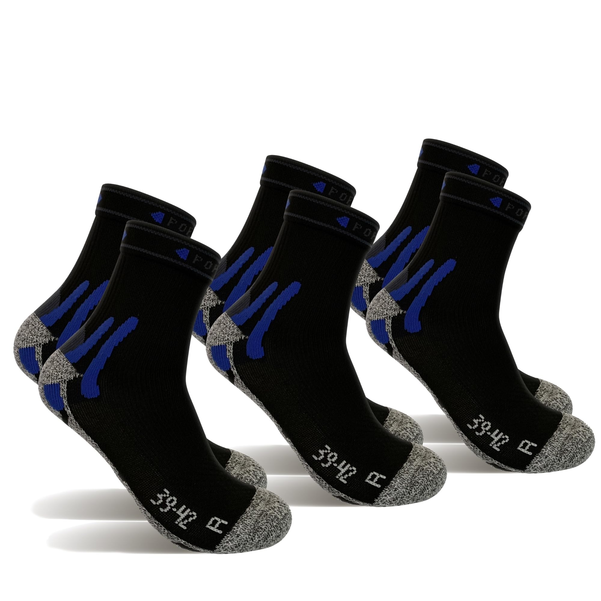 3 Pares de Calcetines Deporte Hombre y Mujer de Algodón COOLMAX | Calcetines Ciclismo Hombres con Acolchado Mejorado para Cualquier Actividad