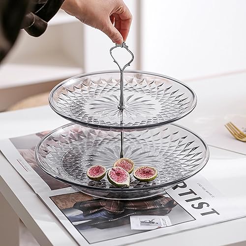 Miniatura 2 de Alvinlite Soporte plateado para cupcakes, bandeja pequeña de 2 niveles, soporte para pasteles, soporte para cupcakes, soporte de postre, decoración