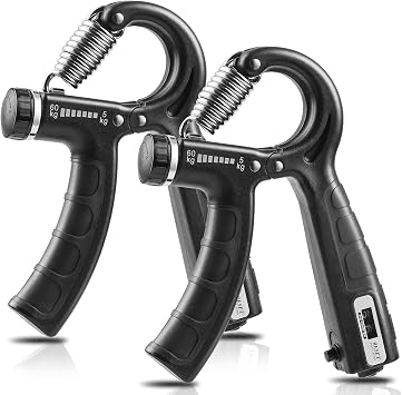 NIYIKOW 2 Pack Grip Strength Trainer with Counter, Hand Grip Strengthener, Adjustable Resistance 11-132Lbs 5-60kg, Forearm Strengthener, Perfect for Athletes Musicians