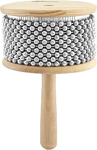 Tiger CAB14-NT Large Wooden Cabasa/Afuche – Steel Ball-Chain Head, Tapered Handle – Latin Percussion for Schools, Theatres and Studios