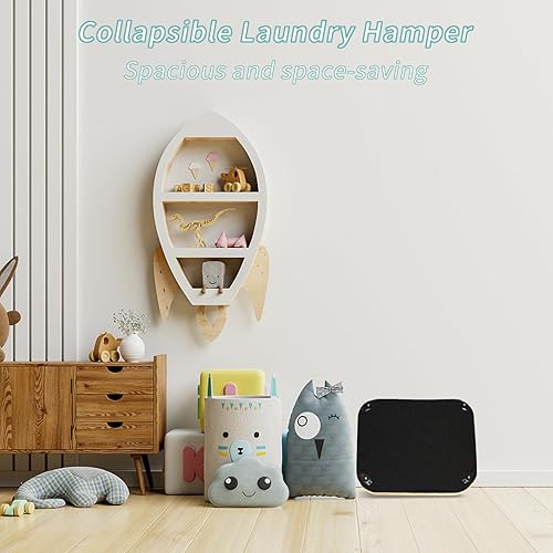 Miniatura 6 de Cesta de lavandería con ruedas  Cesta grande para la ropa sucia con bolsa extraíble, cesta plegable para ropa sucia con asas, cesta de bambú Oxford