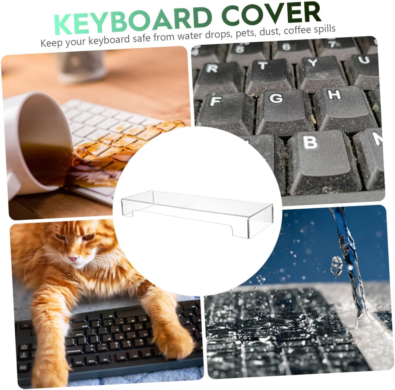 PATKAW Clear Acrylic Keyboard Cover Protector Mechanical Keyboard Cover Anti-Cat Anti-hit Keyboard Case