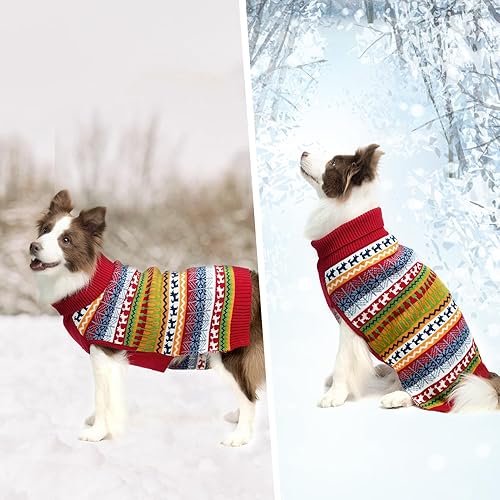 Miniatura 7 de Mihachi Suéter para perro - Abrigo de invierno Ropa con rayas coloridas para clima frío