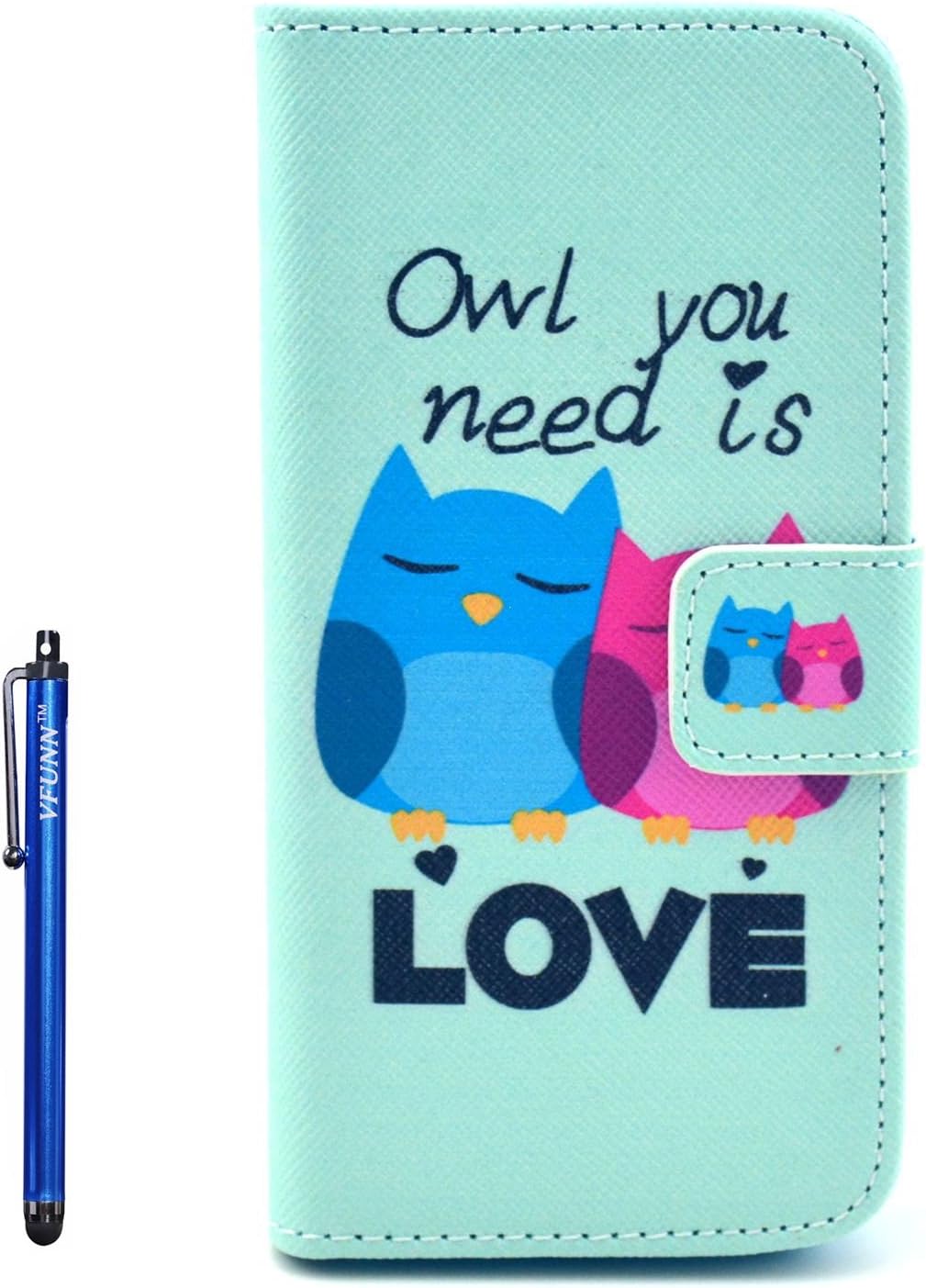 Sony Xperia Z3 Mini Case,Z3 Compact Leather Case,Vfunn Fashionable Flip Leather Wallet Case Cover Pouch for Sony Xperia Z3 Mini with 1 Stylus Pen Stand Function Credit Card Slot (Z3 Mini Leather Case) (Love)